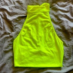 Small Neon yellow crop top. Never worn